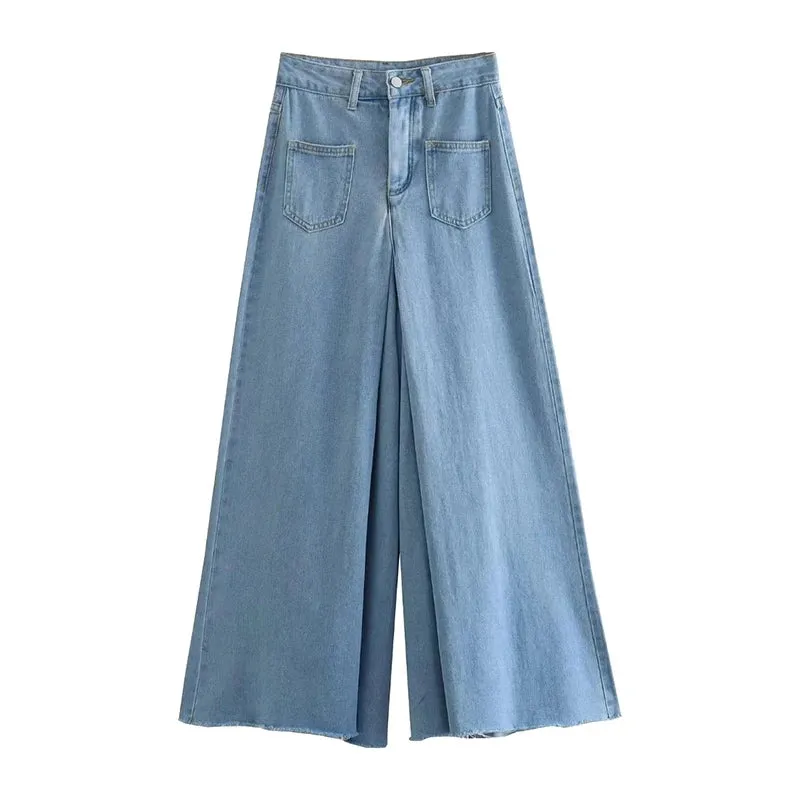 Oversize-Jeans im Goth & E-Girl StilHigh Waist mit weitem Bein