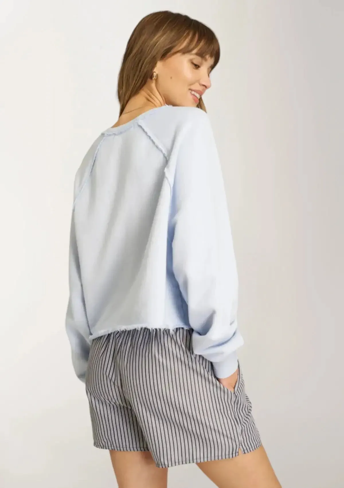 Paris Raglan Sweatshirt - Blue Dusk