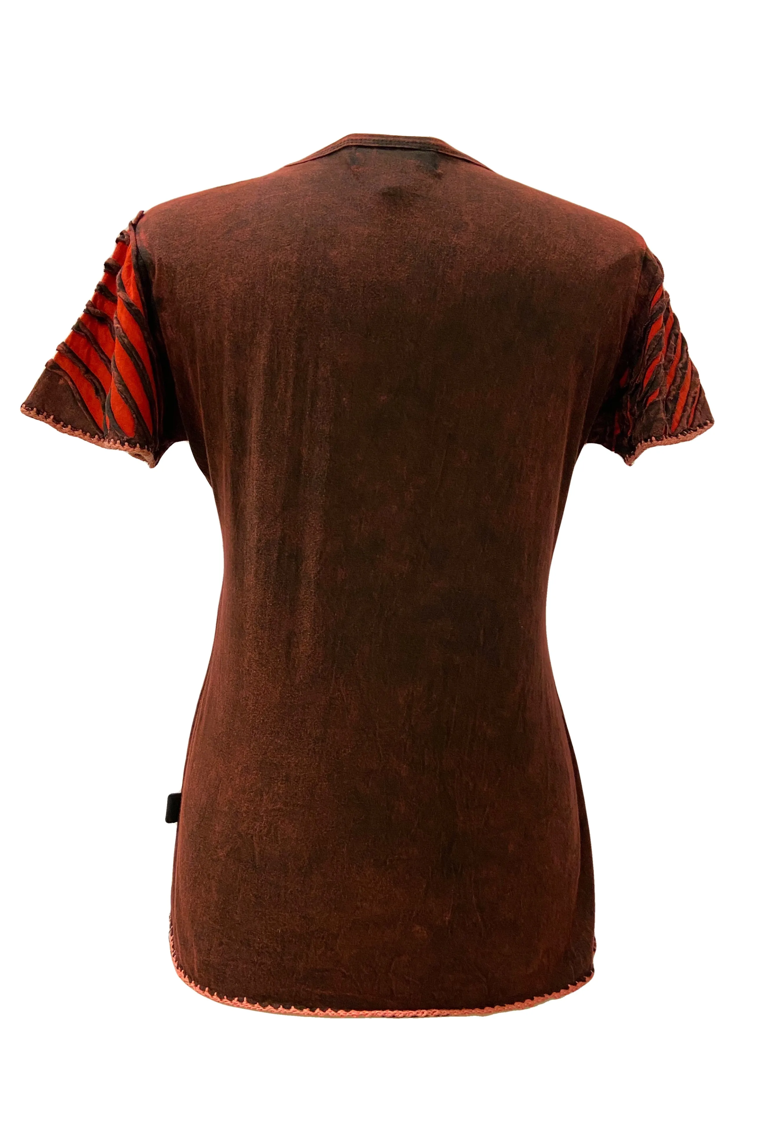 R 133 Boho Chic Gypsy Funky Razor Cut Cap Sleeve Blouse