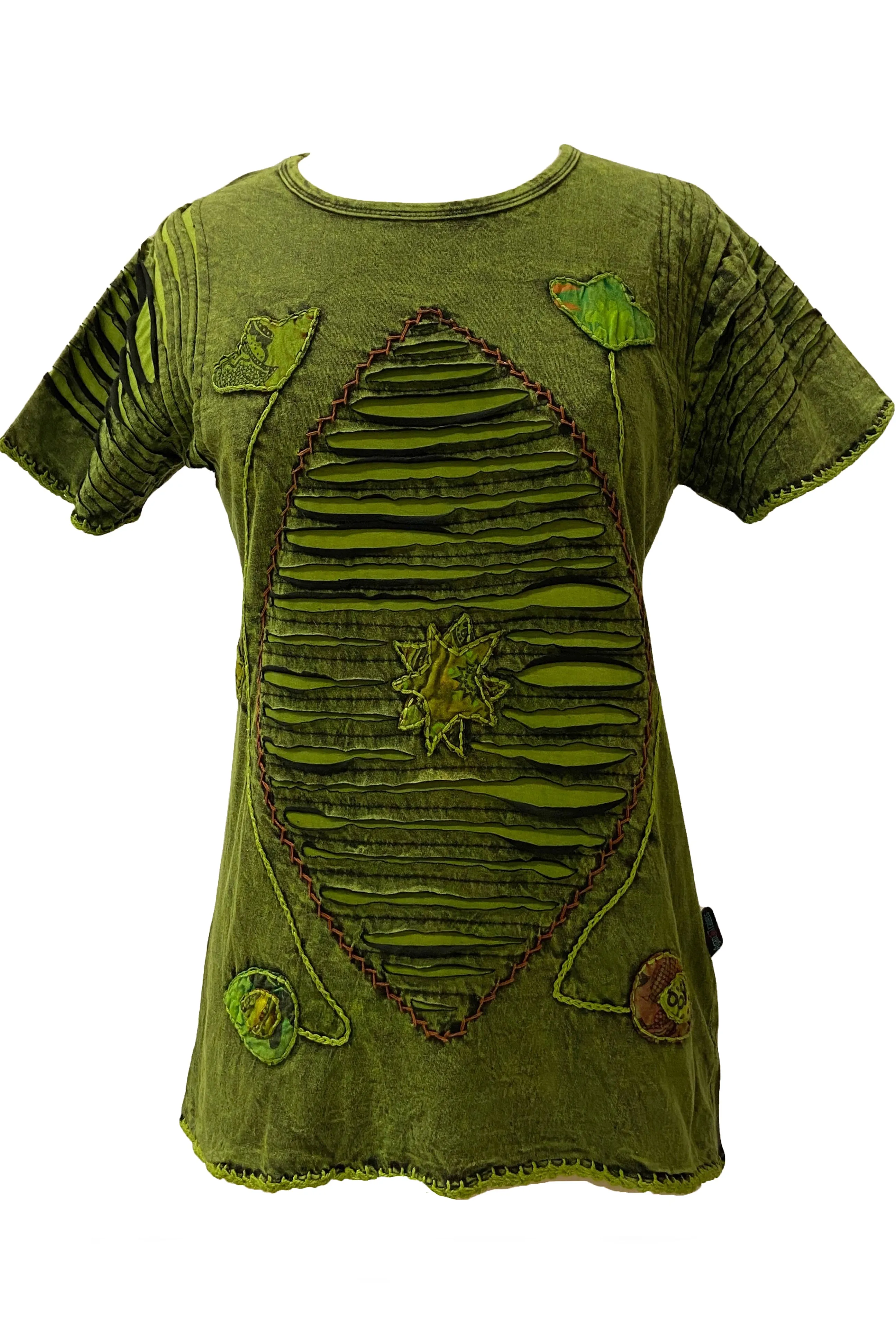 R 133 Boho Chic Gypsy Funky Razor Cut Cap Sleeve Blouse