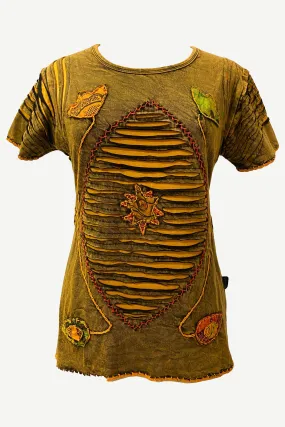 R 133 Boho Chic Gypsy Funky Razor Cut Cap Sleeve Blouse