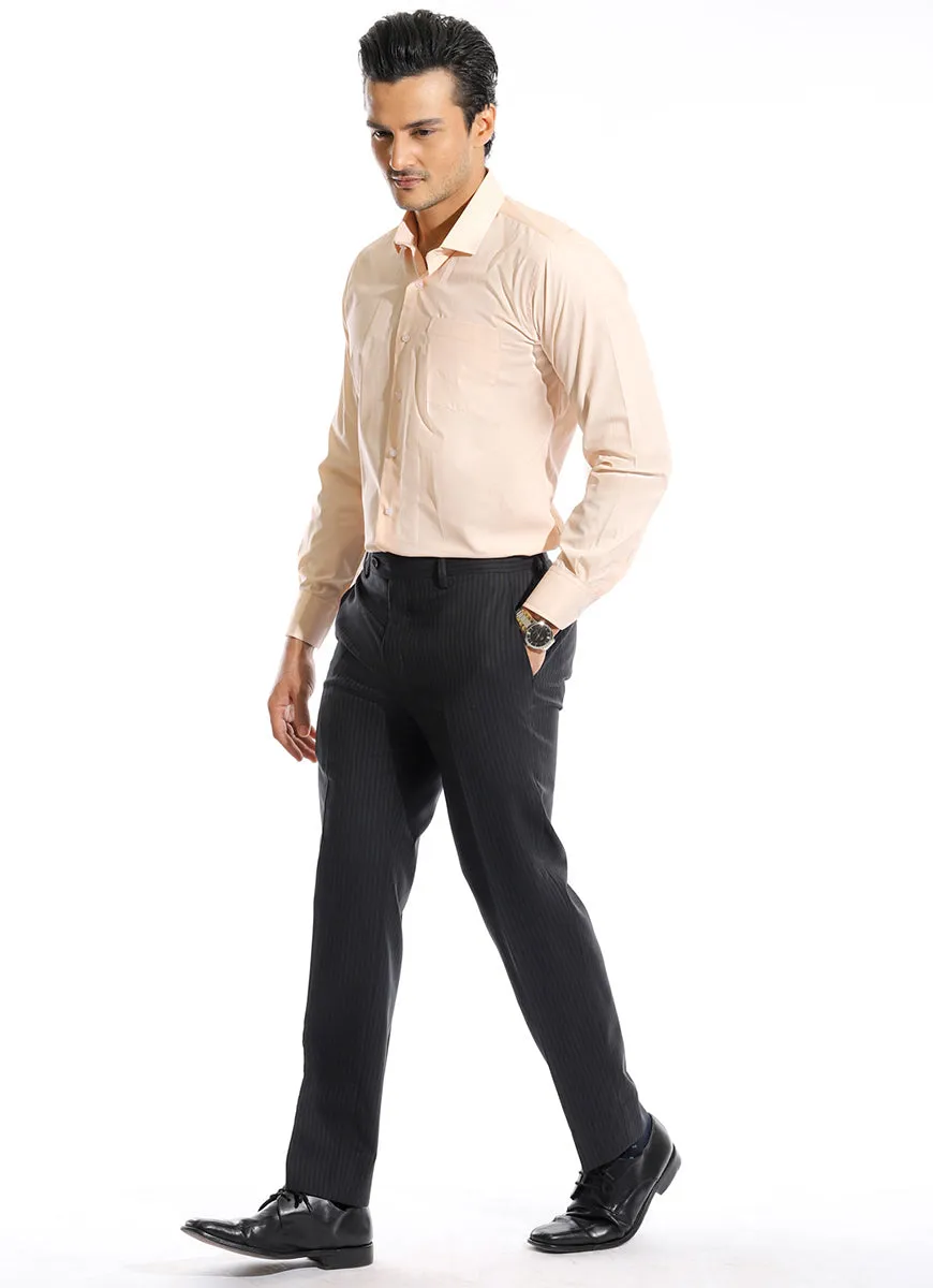 Self Stripes-Black on Charcoal, Merino Wool Rich Formal Trousers