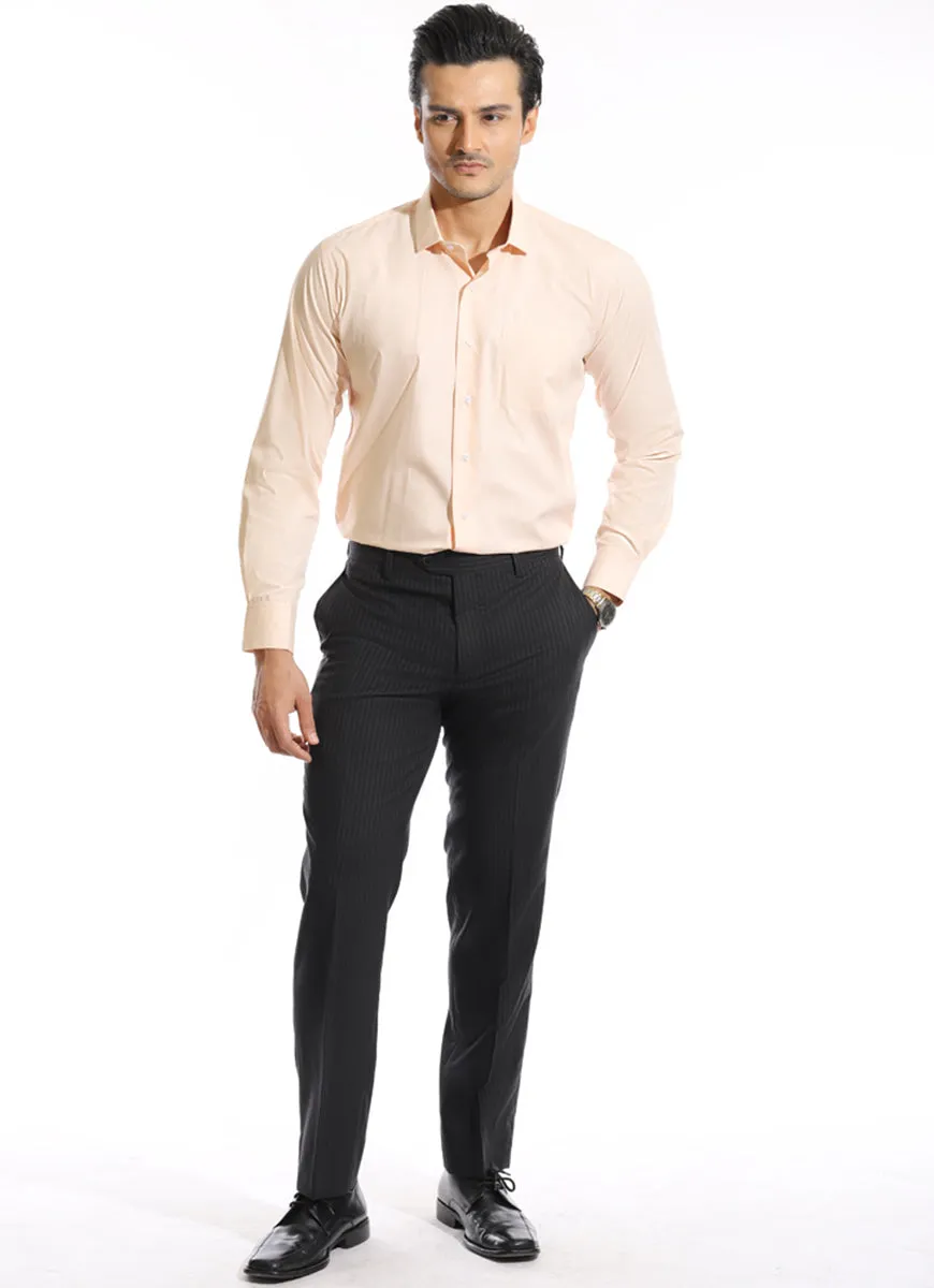 Self Stripes-Black on Charcoal, Merino Wool Rich Formal Trousers
