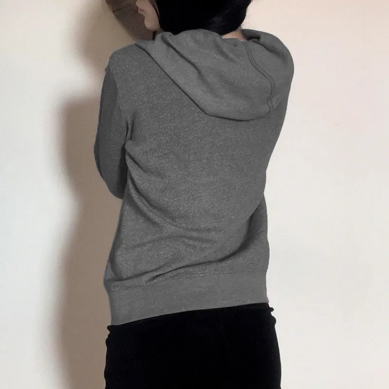 Skeleton Chain Graphic Zip-Up Hoodie