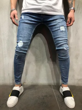 Sneakerjeans Blue Ripped Skinny Jeans AY405