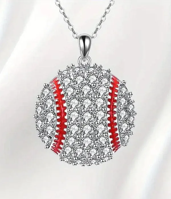 Sporty Baseball Necklace and Earrings Set - A Perfect Tribute to Your Love for the Game