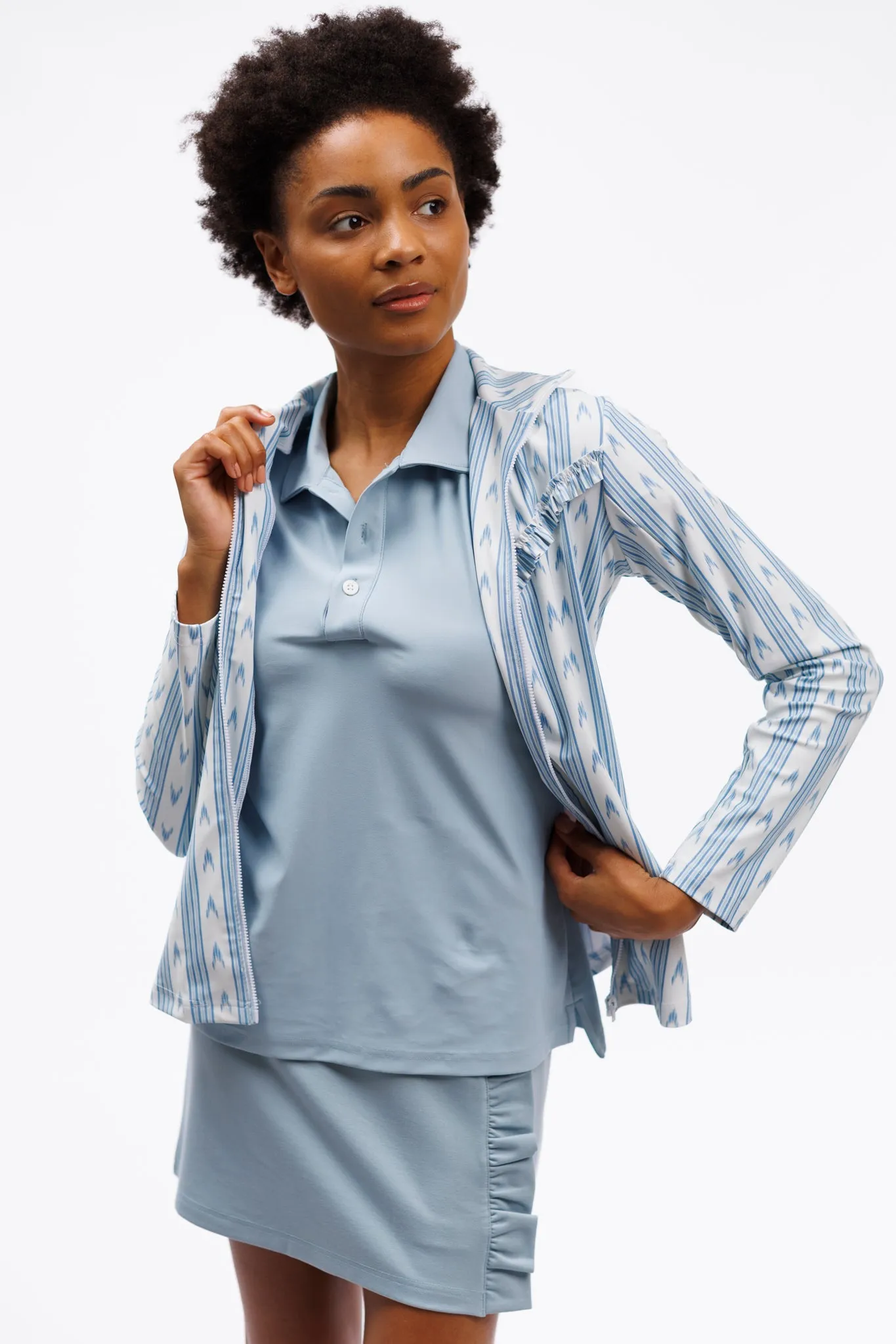 The Frankie Jacket - Ocean Ikat