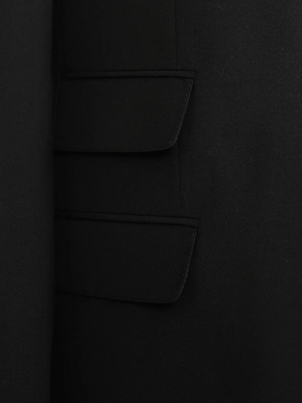 Three Piece Double Pocket Black Bespoke Men Suit Tailored