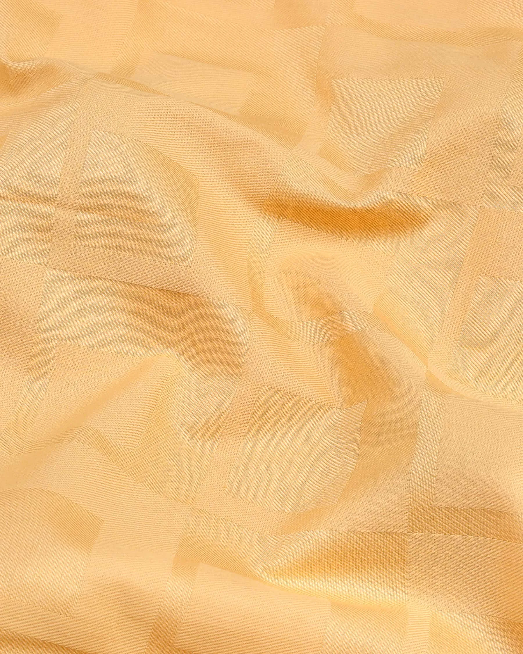 Viper Butterscotch Self Checked Dobby Jacquard Cotton Shirt