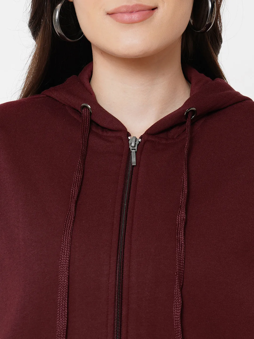 Women Hooded Full Sleeves With Pockets Sweatshirt