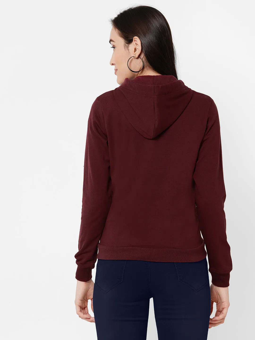 Women Hooded Full Sleeves With Pockets Sweatshirt