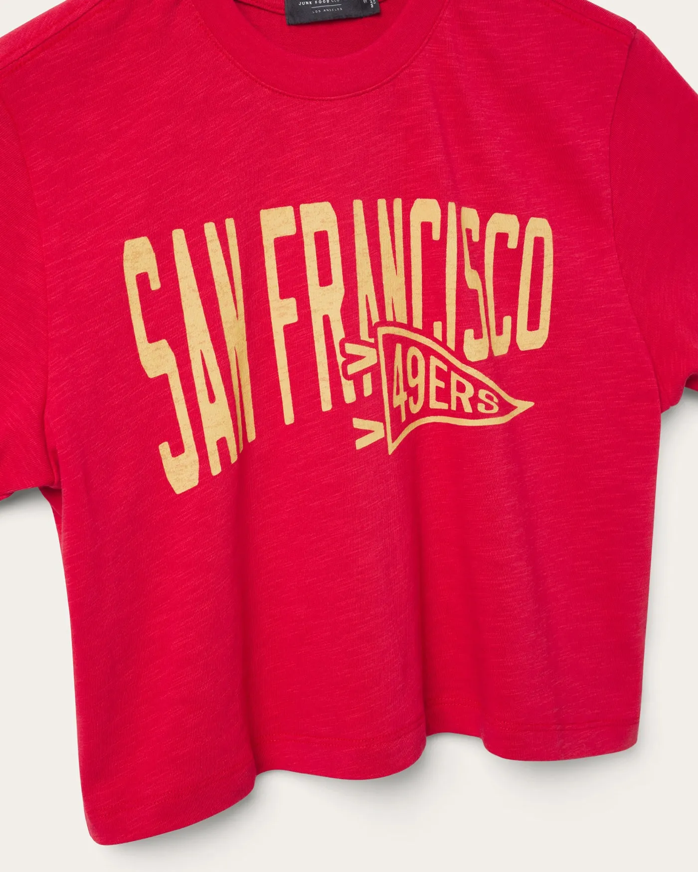 Women's San Francisco 49ers Dual Threat Mock Neck Crop Tee